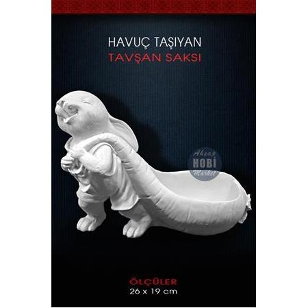 Polyester Havuç Taşıyan Tavşan Saksı (26x19cm)