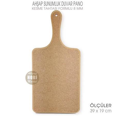 Ahşap Kesme Tahtası Figürlü Sunumluk (39x19cm) Duvar Pano