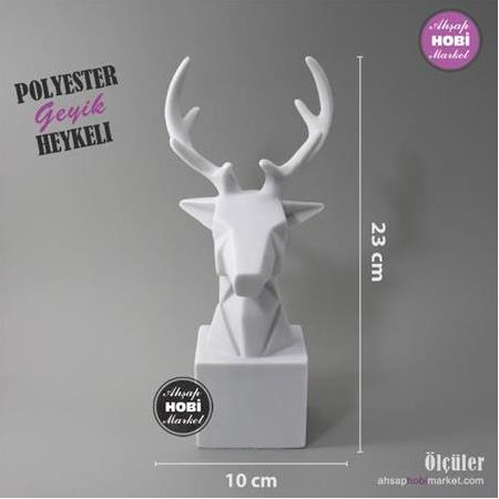 Polyester Geyik Heykeli Kübik Model (23x10cm)