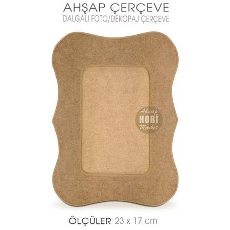 Ahşap Dalgalı Fotoğraf ve Dekopaj Çerçeve (23x17 cm)