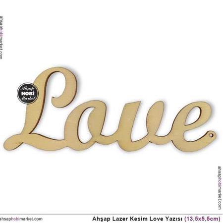 Ahşap Lazer Kesim Love Yazısı (13,5x5,5cm)