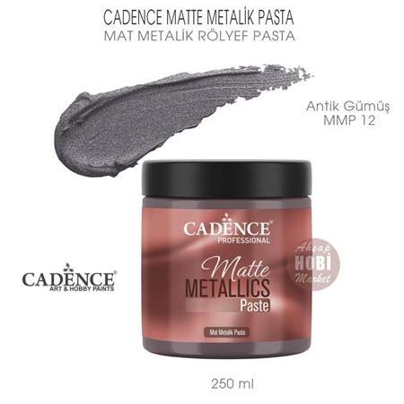 Cadence Matte Metalik Mat Rölyef Pasta Antik Gümüş (250 ml) MMP 12