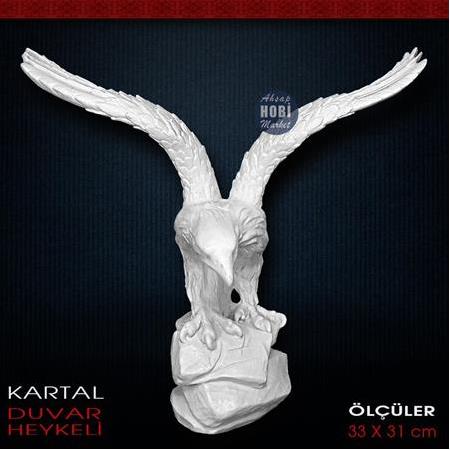 Kartal Duvar Heykeli (33x31 cm) Ham Polyester
