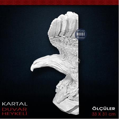 Kartal Duvar Heykeli (33x31 cm) Ham Polyester