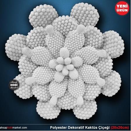 Polyester Dekoratif Kaktüs Çiçeği (20x20cm)