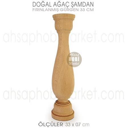 Ahşap Şamdan Mumluk Büyük Boy (33X7 cm) Doğal Ağaç
