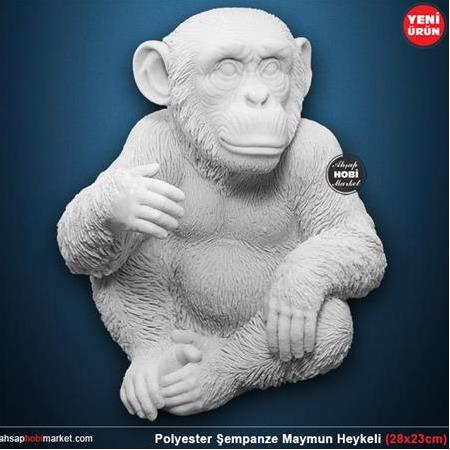 Polyester Şempanze Maymun Heykeli (28x23cm)