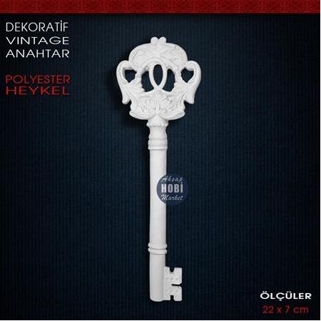 Anahtar Duvar Dekoru Vintage (22x7 cm) Ham Polyester