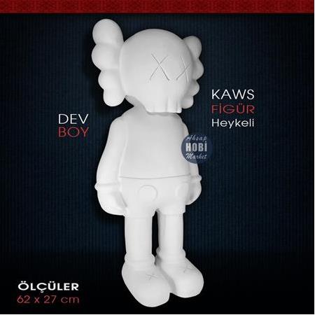 Kaws Figür Heykel Büyük (62x27 cm) Ham Polyester