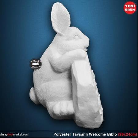 Polyester Tavşanlı Welcome Biblo (26x24cm)
