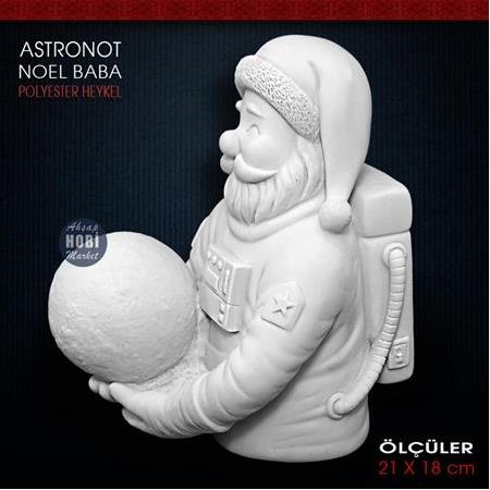Astronot Noel Baba Biblo (21x18 cm) Ham Polyester