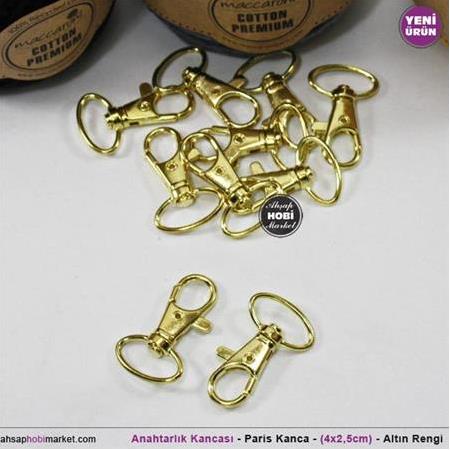 Anahtarlık Kancası - Paris Kanca (4x2,5cm) Altın Rengi