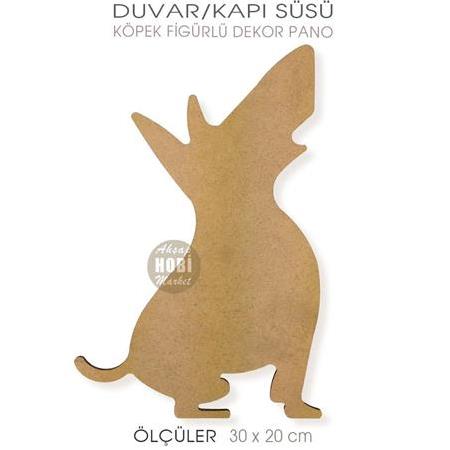 Köpek Görünümlü Ahşap Dekor Pano (30x20 cm)