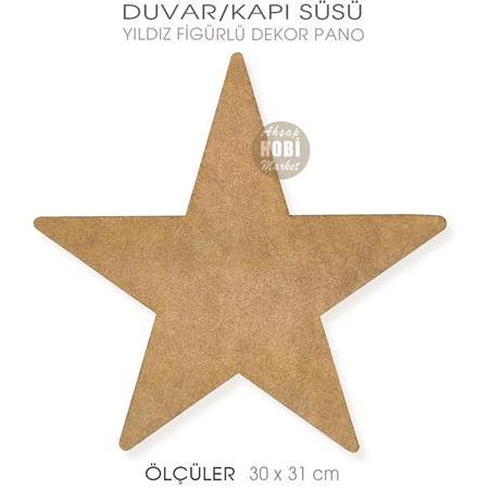 Büyük Yıldız Mdf Duvar Pano (30x31 cm)