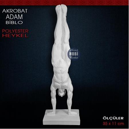 Akrobat Adam Biblo Heykel (35x11 cm) Ham Polyester