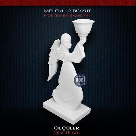 Kaideli Melek Şamdan Mumluk (26x15cm)