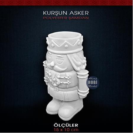 Polyester Kurşun Asker Şamdan Mumluk (15x10cm) HB578