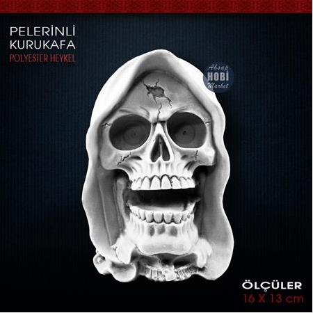 Pelerinli Kurukafa Biblo Heykeli (16x13 cm) Ham Polyester