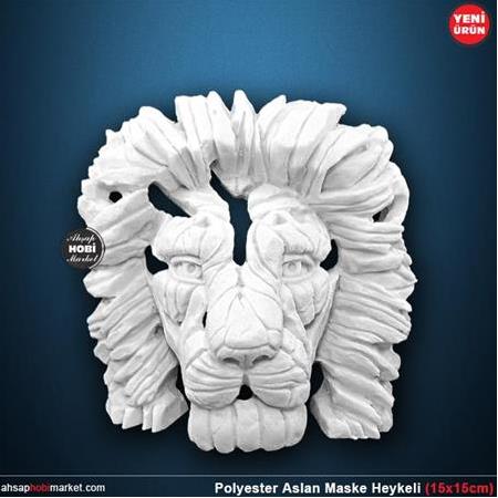 Polyester Aslan Maske Biblo Heykeli (15x15cm) HB571