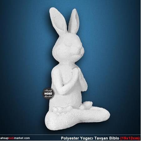 Polyester Yogacı Tavşan Biblo (19x12cm)