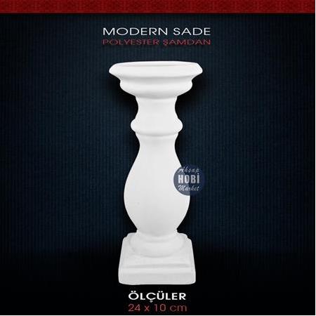 Polyester Modern Sade Şamdan (24x10 cm)