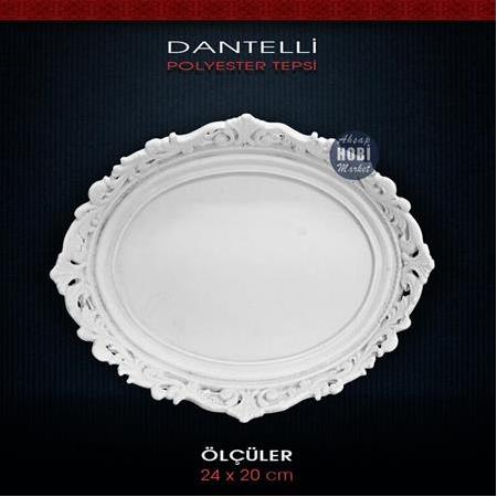 Dantelli Derin Tepsi 24x20 cm Ham Polyester
