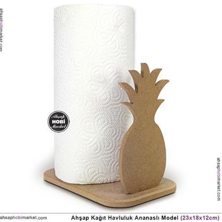 Ahşap Kağıt Havluluk Ananaslı Model (23x18cm)