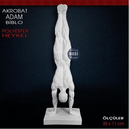 Akrobat Adam Biblo Heykel (35x11 cm) Ham Polyester