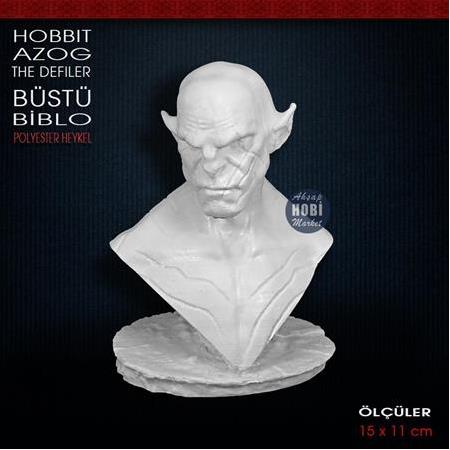 Hobbit Lord Azog The Defiler Büstü (15x11 cm) Ham Polyester