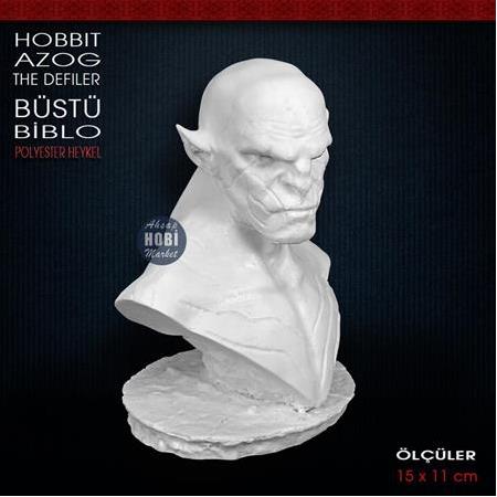 Hobbit Lord Azog The Defiler Büstü (15x11 cm) Ham Polyester