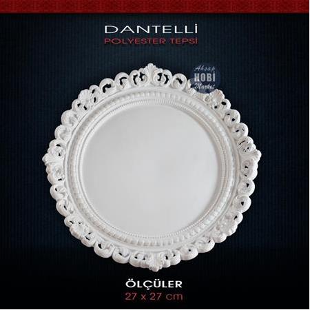 Dantelli Yuvarlak Tepsi 24x20 cm Ham Polyester