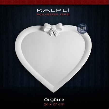 Kalpli Fiyonklu Tepsi 27x26 cm Ham Polyester