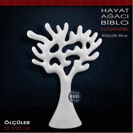 Modern Hayat Ağacı Biblo Küçük (33x24 cm) Ham Polyester