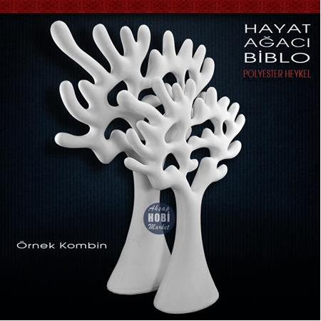 Modern Hayat Ağacı Biblo Büyük (41x27 cm) Ham Polyester