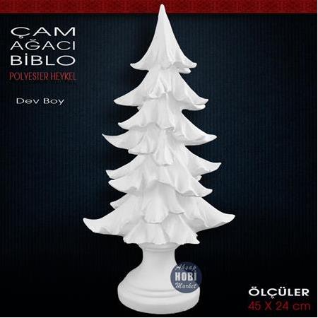 Çam Ağacı Heykeli Dev Boy (45x24 cm) Ham Polyester