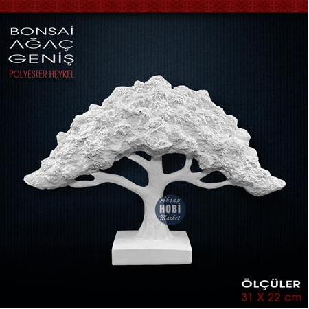 Bonsai Ağaç Biblo Geniş (22x31 cm) Ham Polyester