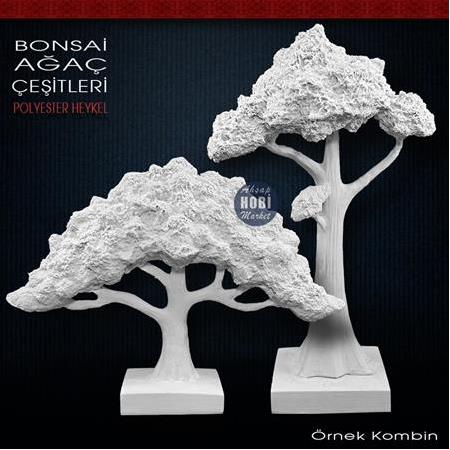 Bonsai Ağaç Biblo Uzun (30x18 cm) Ham Polyester