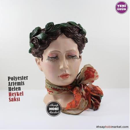 Polyester Dekoratif Artemis Helen Heykel Saksı