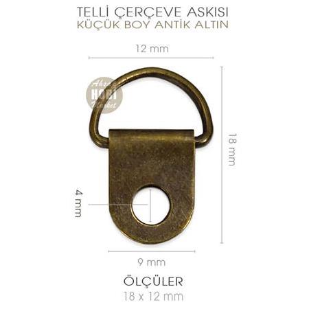 Telli Çerçeve Askısı 10 Adet (18x12mm) Vida Hediyeli Antik