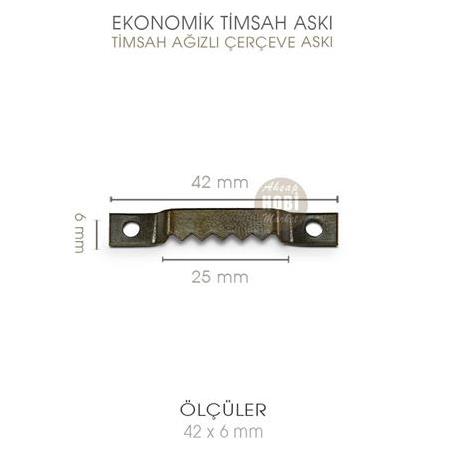 Timsah Ağızlı Çerçeve Askısı Antik 10 Adet (42x6 mm)