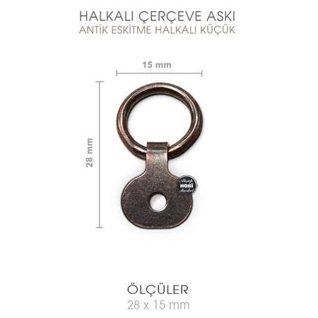 Halkalı Çerçeve Askısı Antik Eskitme (28x15mm) Vidalı
