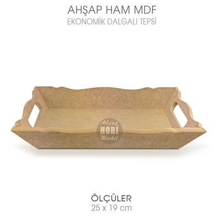 Ahşap Ekonomik Dalgalı Promosyon Tepsi (25x19 cm)