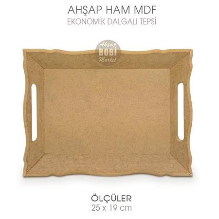 Ahşap Ekonomik Dalgalı Promosyon Tepsi (25x19 cm)