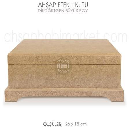 Ahşap Ayaklı Kutu Büyük Boy (26x18cm) Etekli Kutu