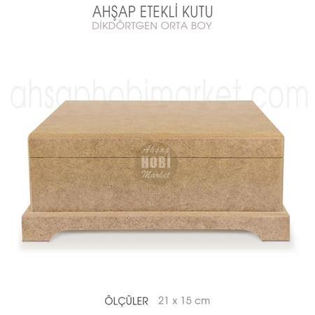 Ahşap Ayaklı Kutu Orta Boy (21x15 cm) Etekli Kutu