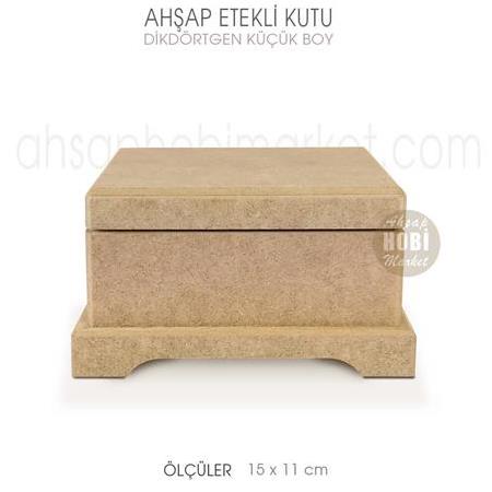Ahşap Ayaklı Kutu Küçük Boy (15x11 cm) Etekli Kutu