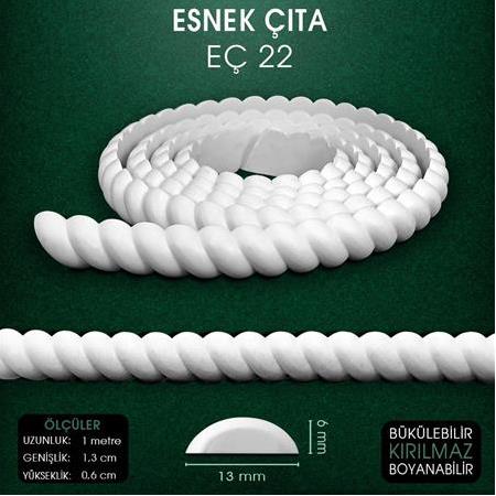 Esnek Çıta EÇ 22 (1,3X0,6 cm) Esnek Mobilya Çıtası (1 Metre) EÇ22