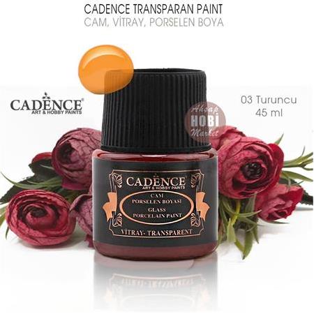 Cadence Transparan Cam Vitray Porselen Boya Turuncu 03 (45 ml)