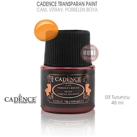 Cadence Transparan Cam Vitray Porselen Boyası 03 Turuncu 45 ml