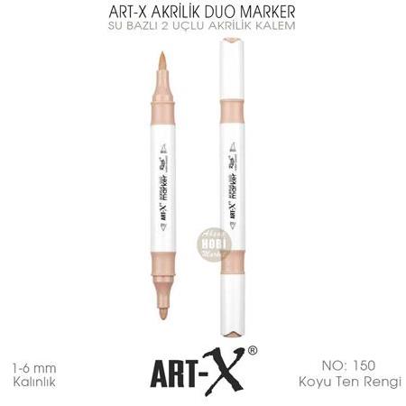Art-X Akrilik Duo Marker 150 Koyu Ten Rengi 2 Uçlu Akrilik Kalem